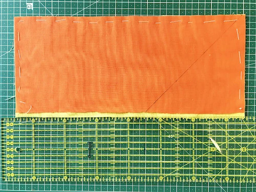 Cotton fabric rectangles that will create the stack of fabrics for sewing.