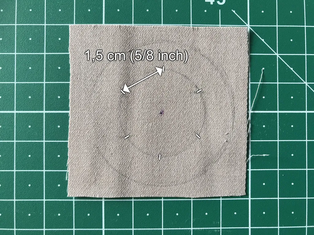 Marked petals for the future flower applique petals.