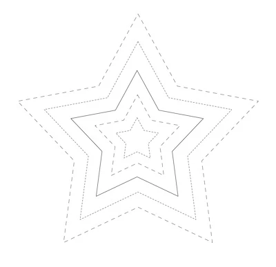 Free printable star template. Multiple sizes.