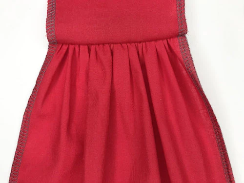 Gathered fabric. Gather ratio 1:2.5.