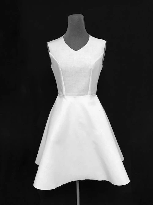 White half circle skirt.