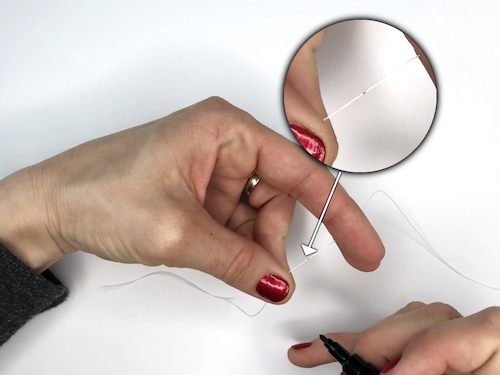 Marking the beginning of a string with a marker.