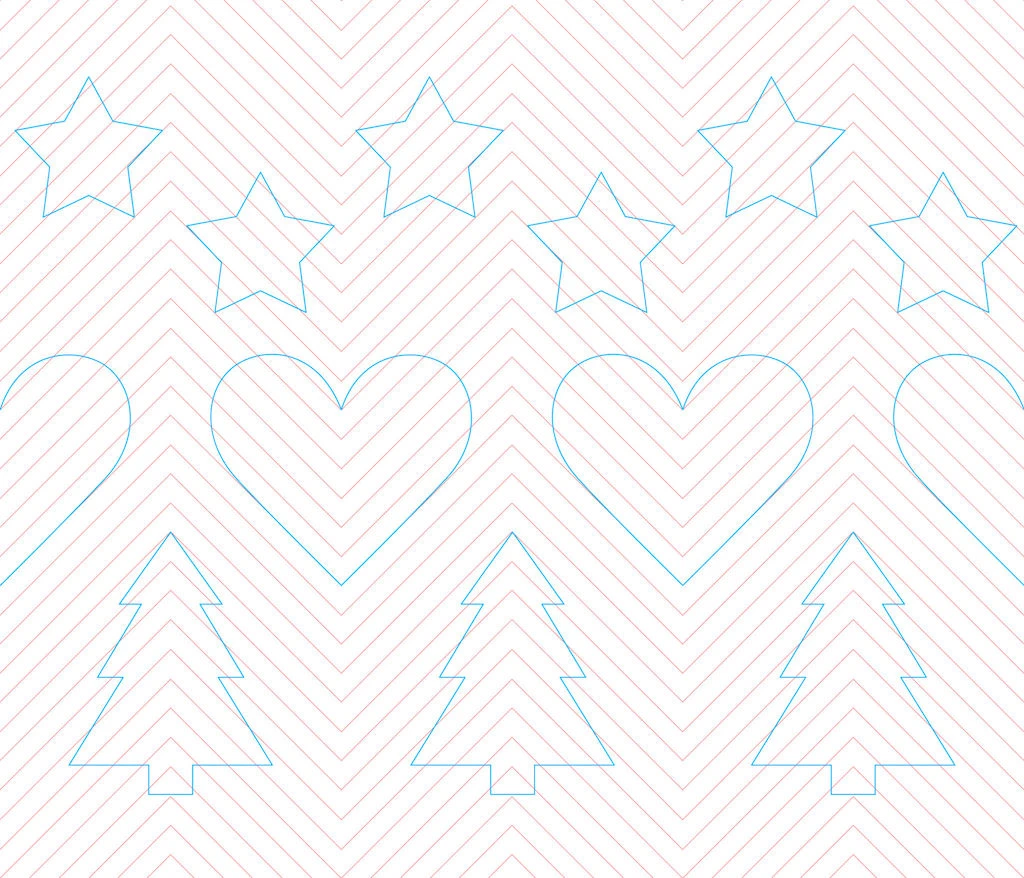 Distribution of templates for a Christmas faux chenille style pillowcase.