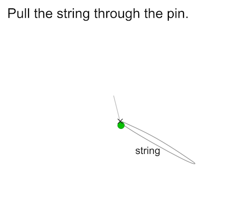 String that will be used instead of a pair of compasses.