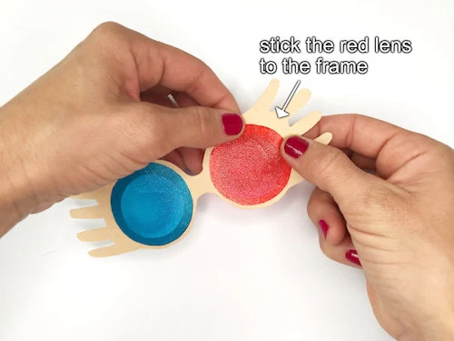 Sticking a red lens to the Luna Lovegood glasses.