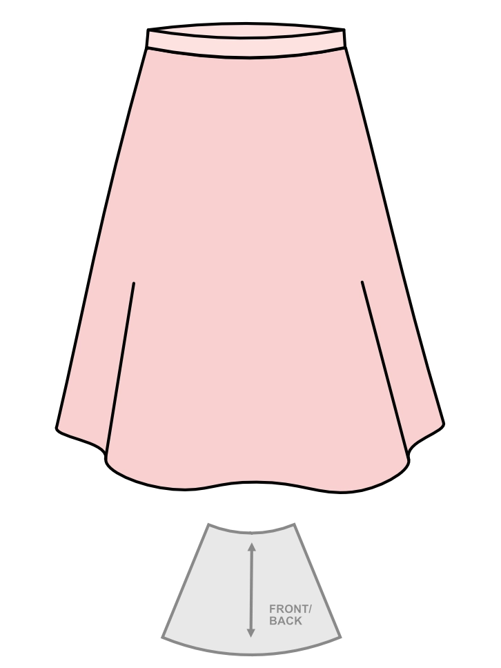 quarter circular skirt selected by default